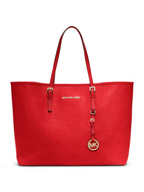 michael kors jet set tote large red|michael kors packable tote.